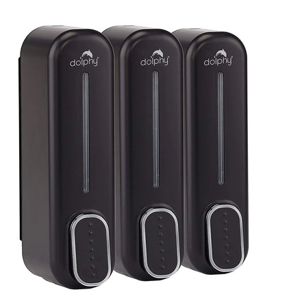 Dolphy Manual Soap Dispenser 300ml (Pack of 3) - White/Black