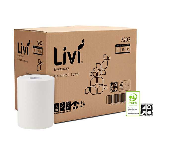 Livi Everyday Roll Hand Towel 1 Ply 80m