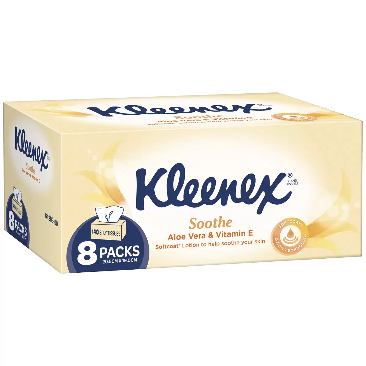 Kleenex Aloe Vera Facial Tissues 8 x 140 Sheets