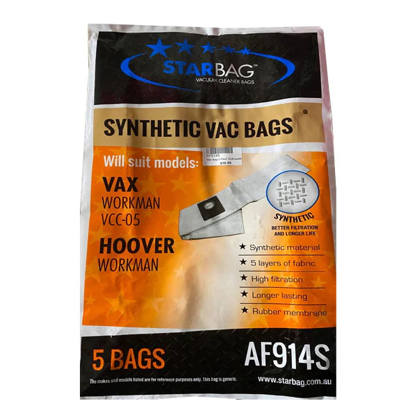 Starbag AF914S Synthetic Vacuum Cleaner Bags