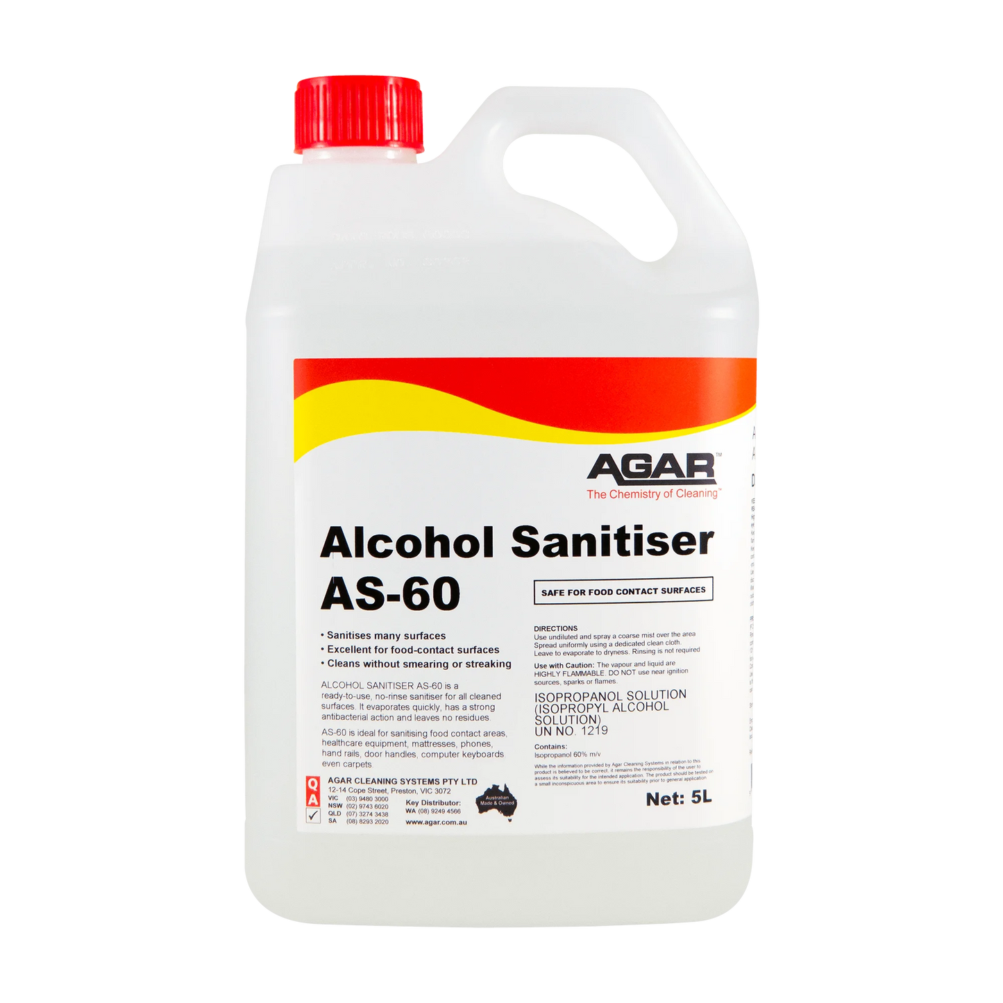 Agar Alcohol Sanitiser AS-60 5L