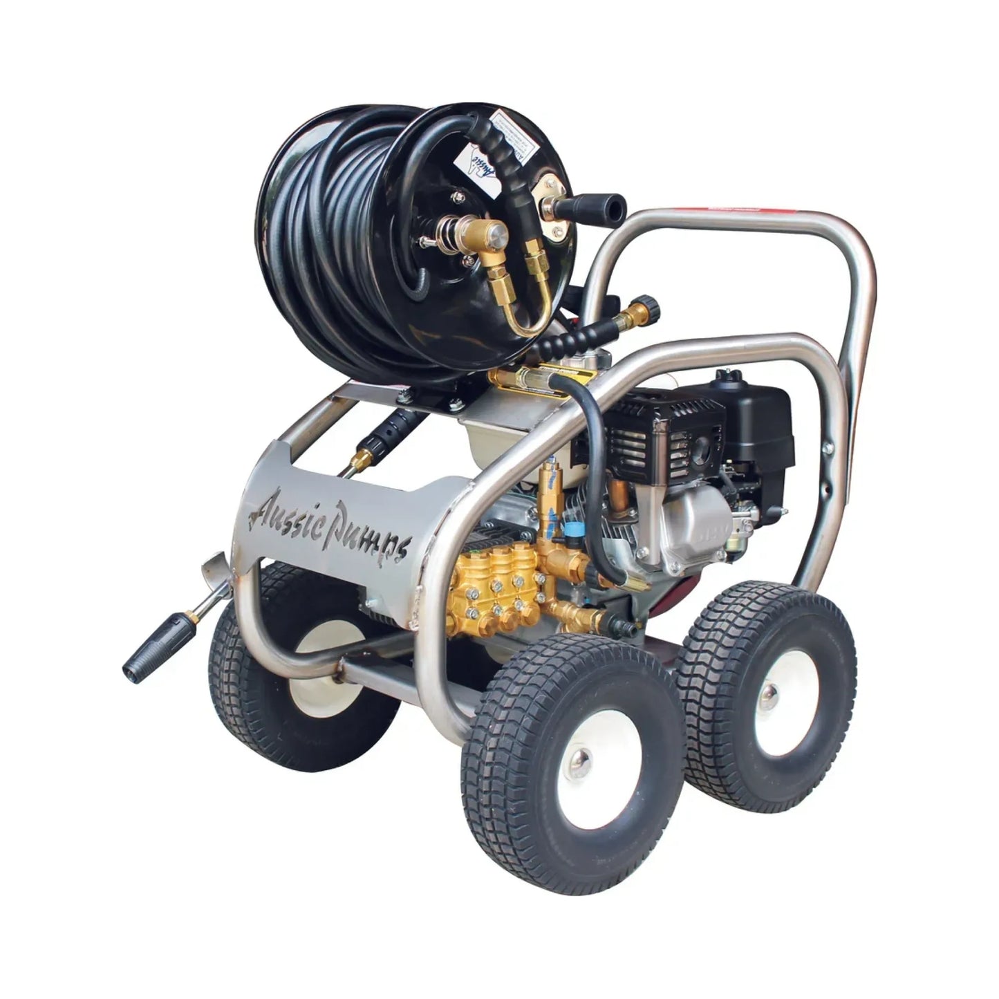 Aussie Pumps Aussie Scud Pressure Washer 3,000 PSI HONDA BLASTER AB30 with Hose Reel 15m Hose ABSS30/GX200HR