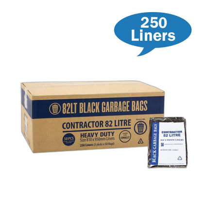 Contractor 82Lt Black Bin Liners