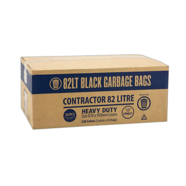 Contractor 82Lt Black Bin Liners