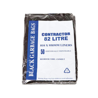 Contractor 82Lt Black Bin Liners