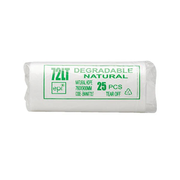 Contractor 72Lt EHD Enviro Natural Bin Liners Roll