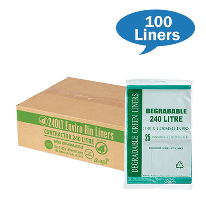 Contractor 240Lt Green Bin Liners