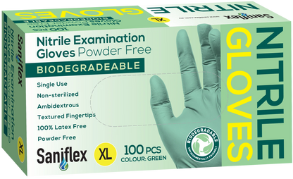 Saniflex Green Biodegradable Nitrile Gloves