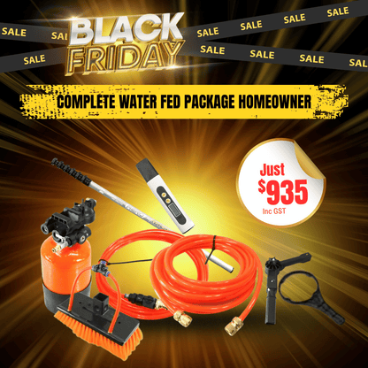 Window Cleaning Supplies Complete Water Fed Package Homeowner (i-Utility CAD fibreglass 6m-9m pole) BF