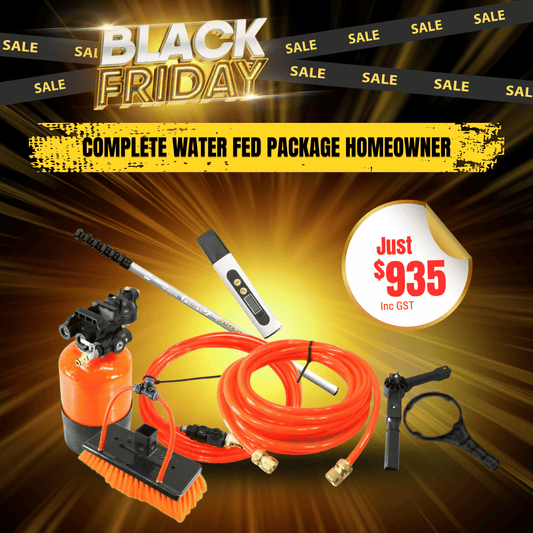 Window Cleaning Supplies Complete Water Fed Package Homeowner (i-Utility CAD fibreglass 6m-9m pole) BF