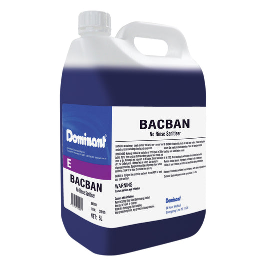 Dominant Bacban No Rinse Sanitiser 5L