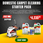 Domestic Carpet Cleaning Starter Pack with a TERMINATOR machine, Agar chemicals, and free shipping.