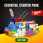 Domestic Cleaner Starter Pack - Professional Home Cleaning Tools and Supplies Kit