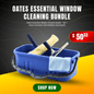 Oates Essential Window Cleaning Bundle featuring an 18L bucket and 35cm contractor cleaning kit for professional use.