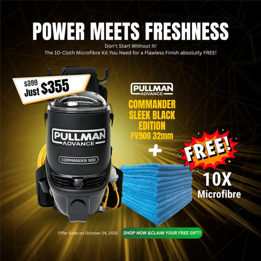 Pullman Advance® Commander Sleek Black Edition PV900 32mm (3 Year Warranty) + Free 10 Pack of Microfibre Cloths