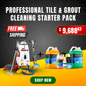 Professional tile and grout cleaning starter pack featuring a Predator steam machine and Actichem cleaning chemicals.