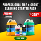 Professional Tile & Grout Cleaning Starter Pack with heavy-duty Actichem solutions, spray bottles, and free shipping.