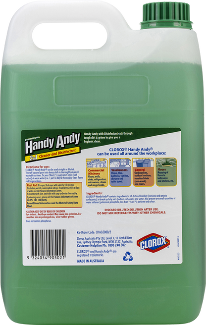 Clorox Handy Andy Cleaner & Disinfectant Green 5L