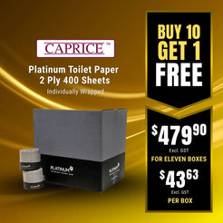 Caprice Platinum Toilet Paper 2 Ply 400 Sheet Individually Wrapped