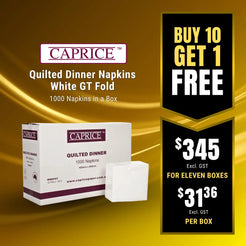 Caprice Quilted Dinner Napkins White GT Fold
