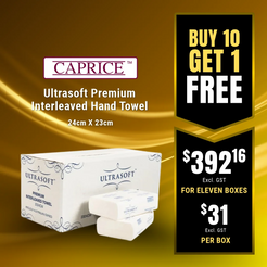 Caprice Ultrasoft Premium Interleaved Hand Towel 24cm X 23cm
