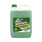 A 5 litre plastic jug of Flonoid Handy Andy Pine Multi-Task Cleaner and Disinfectant, featuring a translucent green liquid, a green cap, and a green and white label.