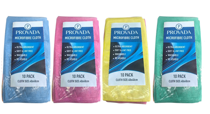 Provada Microfibre Cloths 40 x 40cm 10 Pack
