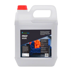 A 10-liter white plastic jug of Concept Clean Prep Solve cleaning solution with a red cap, shown on a plain white background.