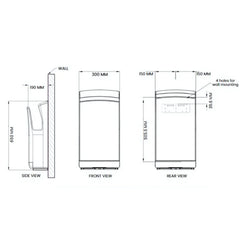 Dolphy Peak Ultra Jet Hand Dryer 1650W - Brushless Motor