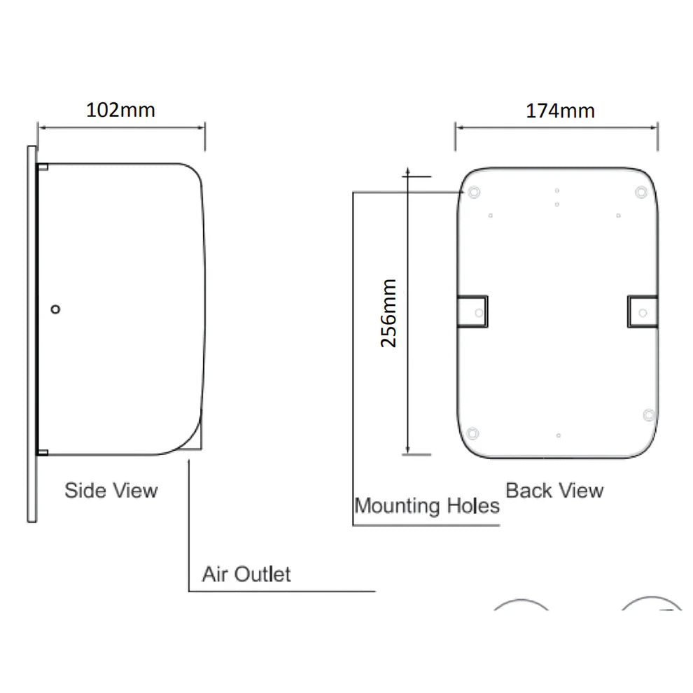 Dolphy COMPACT Hand Dryer 700W & 1000W- ABS White