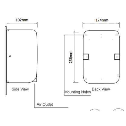 Dolphy COMPACT Hand Dryer 700W & 1000W- ABS White