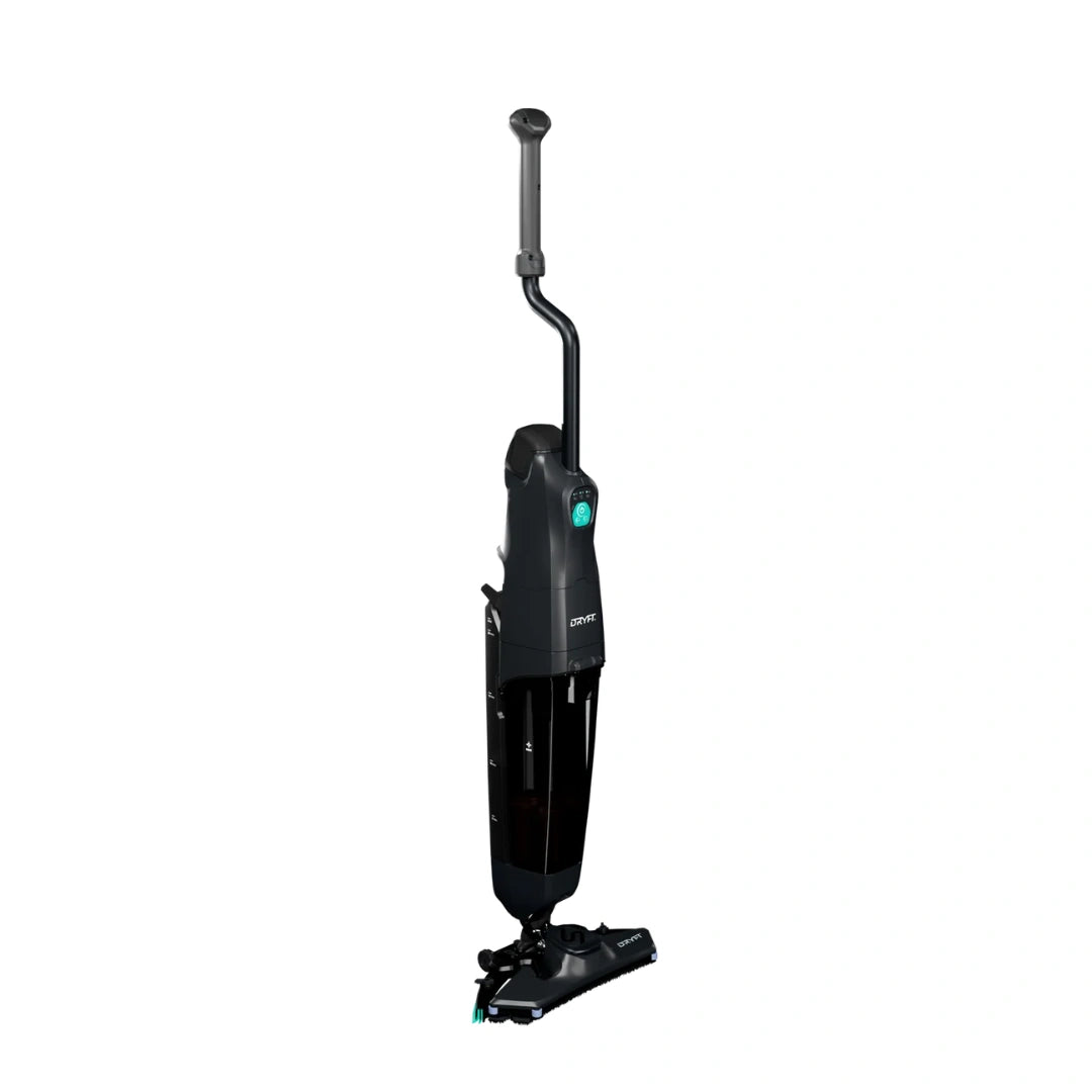 Black and silver vacuum cleaner on a white background