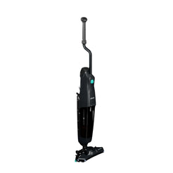 Black and silver vacuum cleaner on a white background