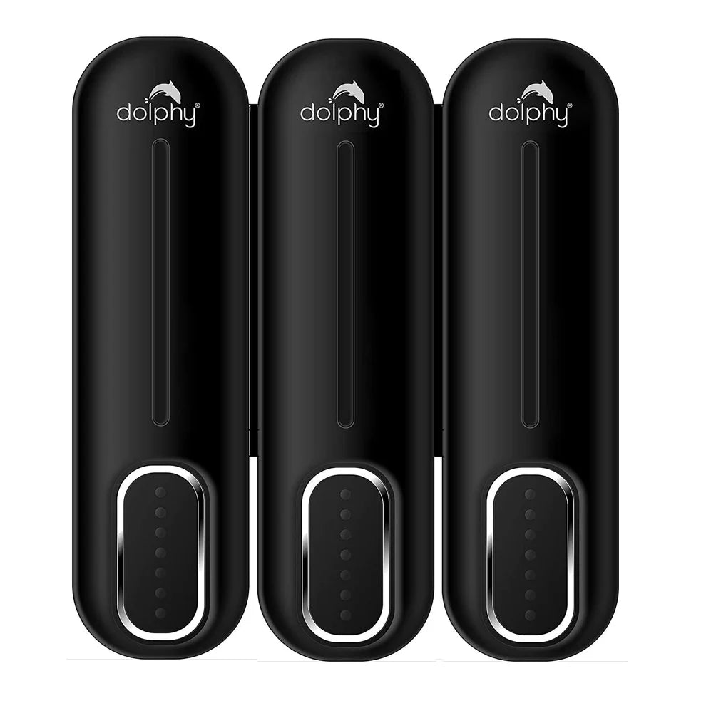 Dolphy Manual Soap Dispenser 300ml (Pack of 3) - White/Black