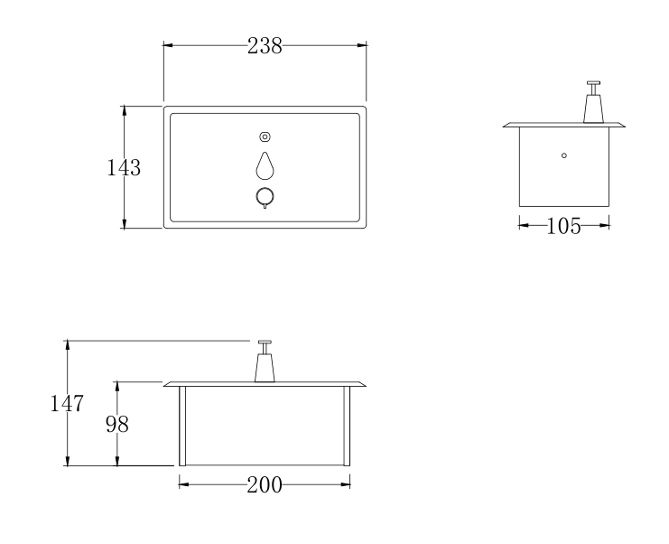 Dolphy Recessed Mounted Soap Dispenser Stainless Steel 1400 ML