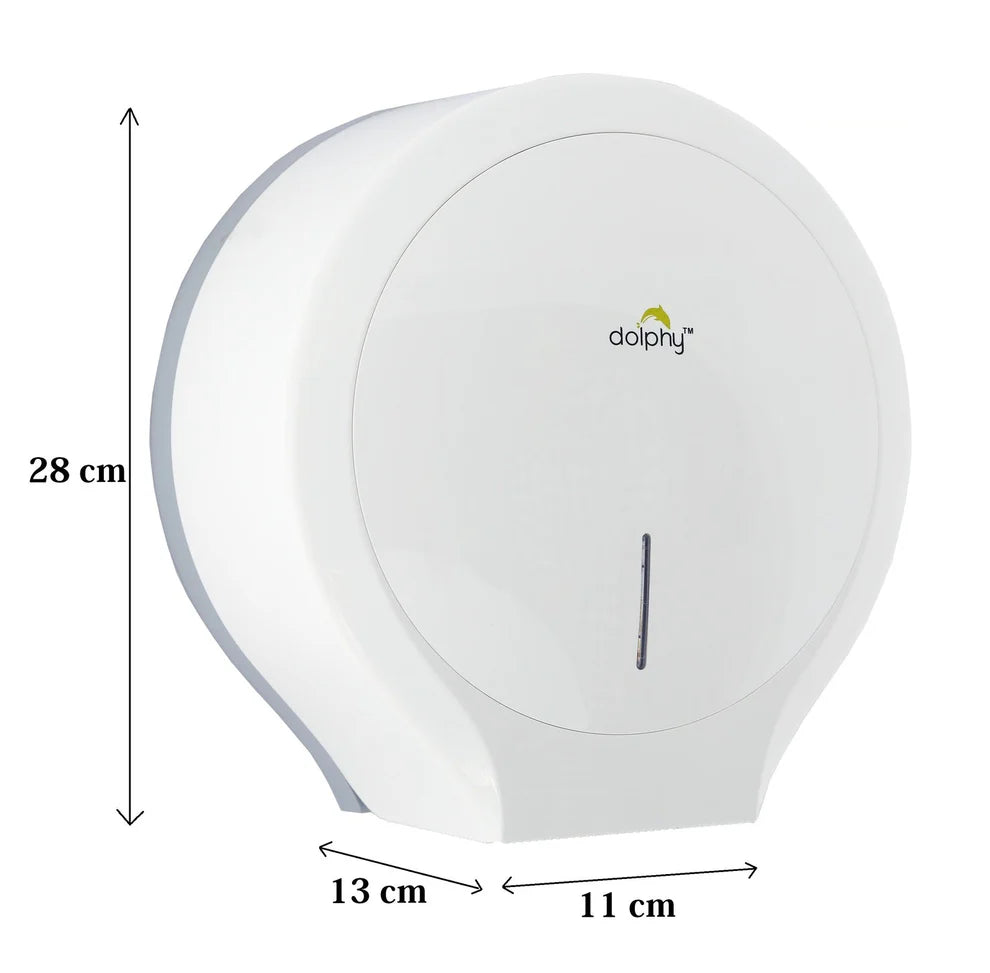 Dolphy CLASSIC Jumbo Toilet Paper Roll Dispenser - White