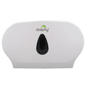 Dolphy Twin Jumbo Toilet Roll Dispenser - White/Grey
