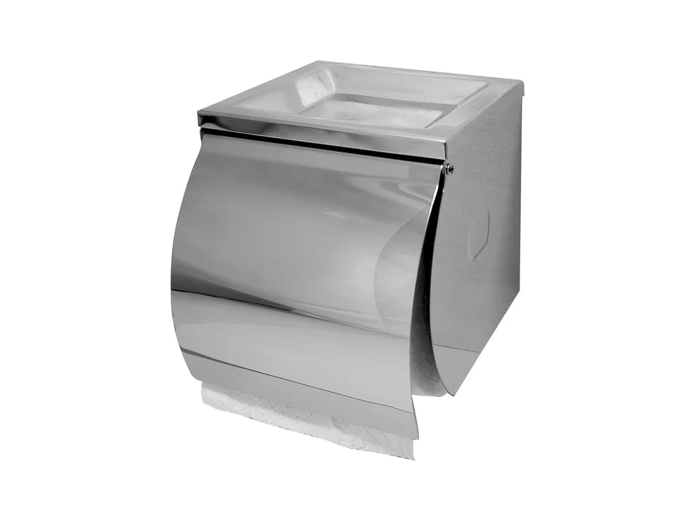Dolphy SS Single Toilet Roll Holder with Shelf