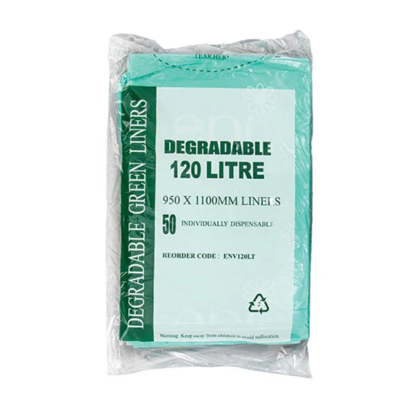 Contractor Degradeable 120Lt Green Bin Liners