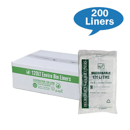 Contractor 120Lt Enviro Natural Degradable Bin Liners