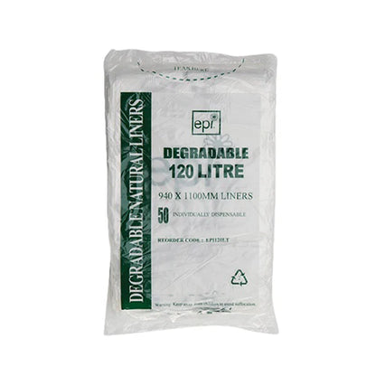 Contractor 120Lt Enviro Natural Degradable Bin Liners