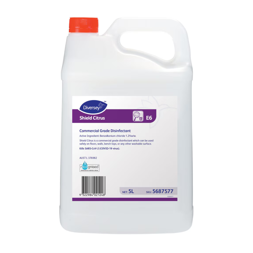 Diversey Shield Citrus 5L - Commercial Grade Disinfectant Cleaner ...