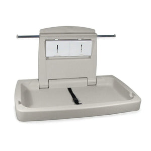 Gray electronic device with a tray on a white background