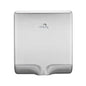 A wall-mounted Dolphin hand dryer in a brushed silver metallic finish, shown from a front-facing perspective against a plain white background.