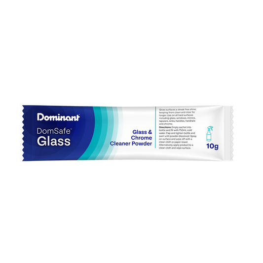 Dominant DomSafe® Glass & Chrome Cleaner Sachet 10g