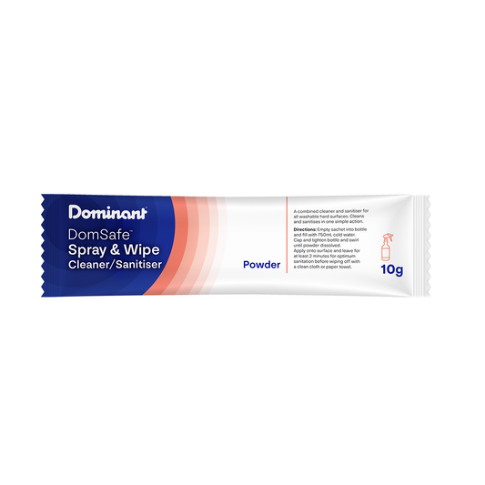 DomSafe® Spray and Wipe Hard Surface Cleaner - Sanitiser Sachet 10g