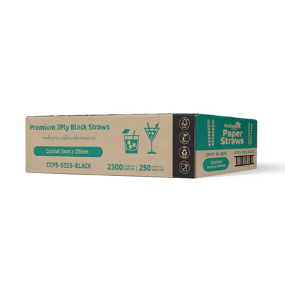 Envirostar Paper Straws Premium 3 Ply Black