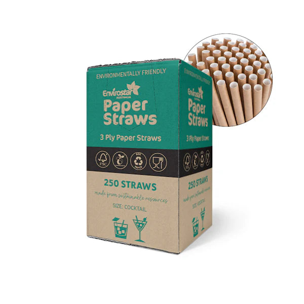 Envirostar Paper Straws Premium 3 Ply Black