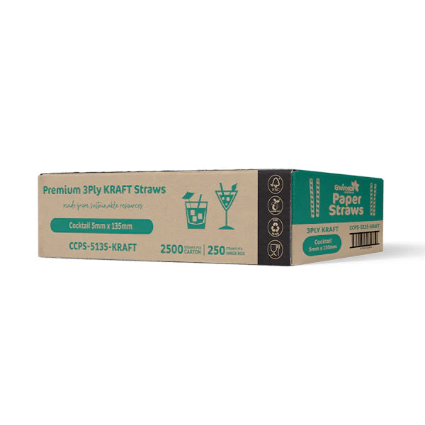 Envirostar Paper Straws Premium 3 Ply Black