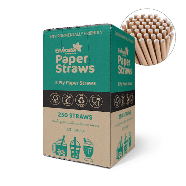 Envirostar Paper Straws Premium 3 Ply Black